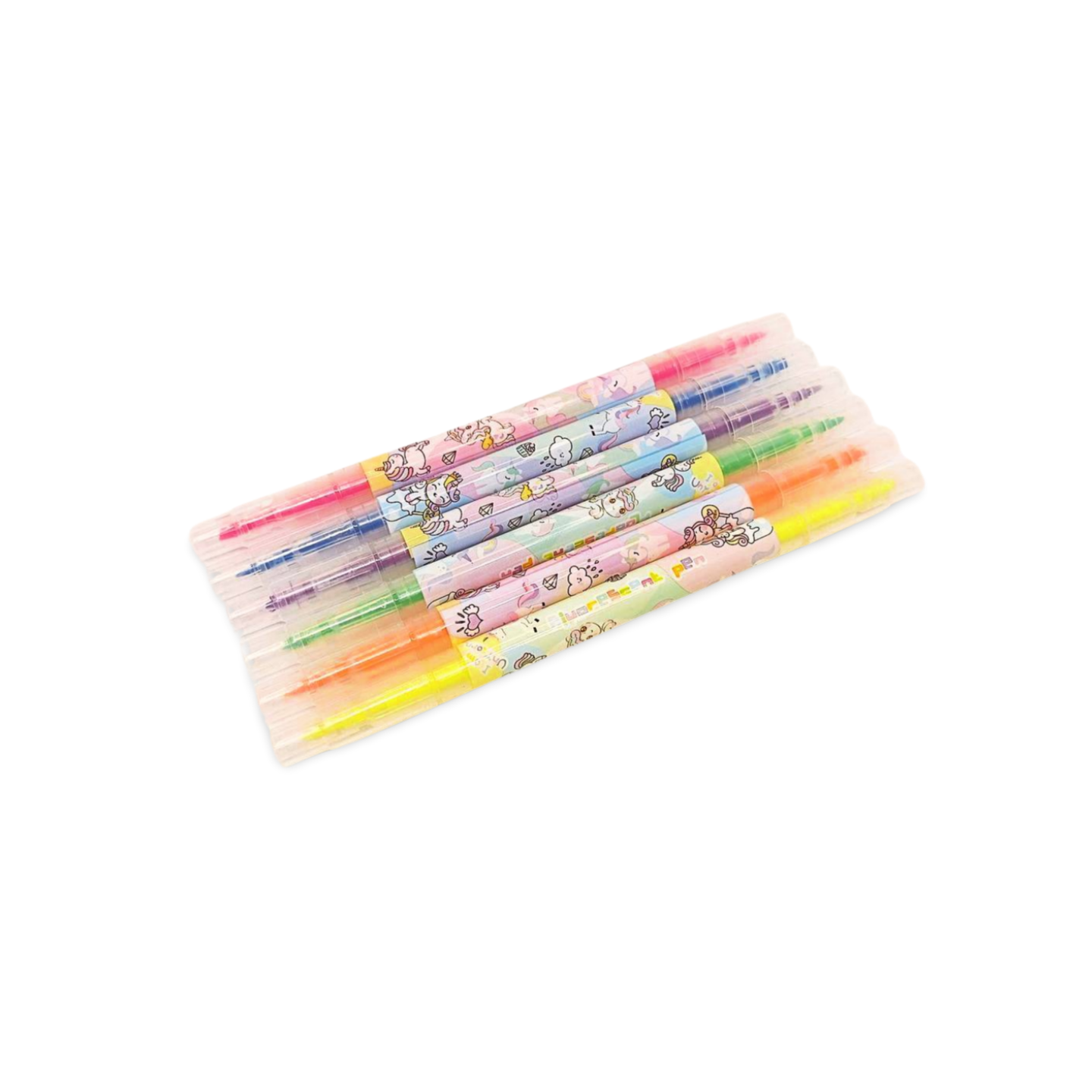 Fluorescent Highlight and Colour Pens (Pack of 6 Shades)