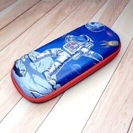 Pencil Pouch Matte Finish Astronaut Blue Red Zipper