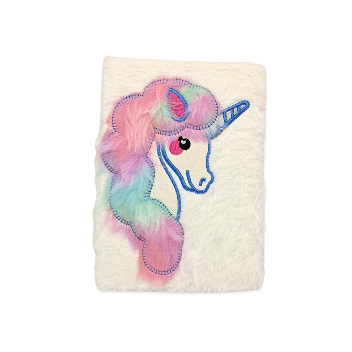 Cute Unicorn Pink White Fur Diary Ruled Pages A5 size