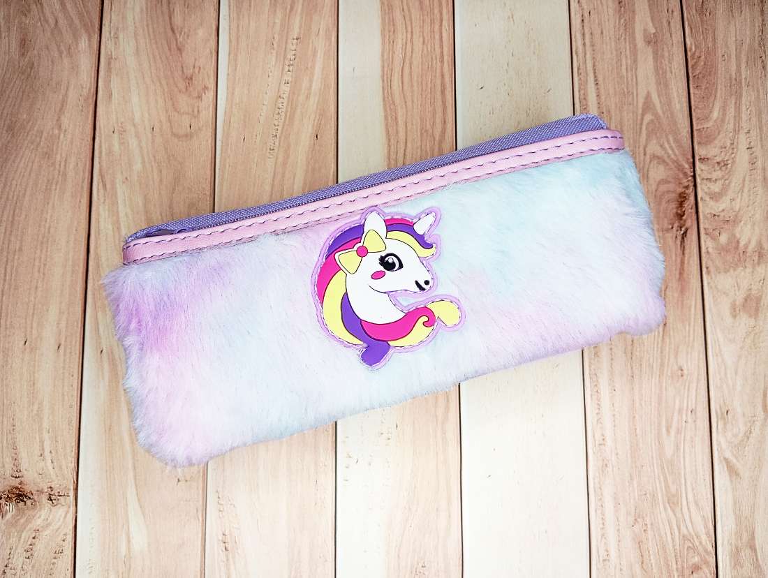 Fur Pencil Pouch Unicorn 1