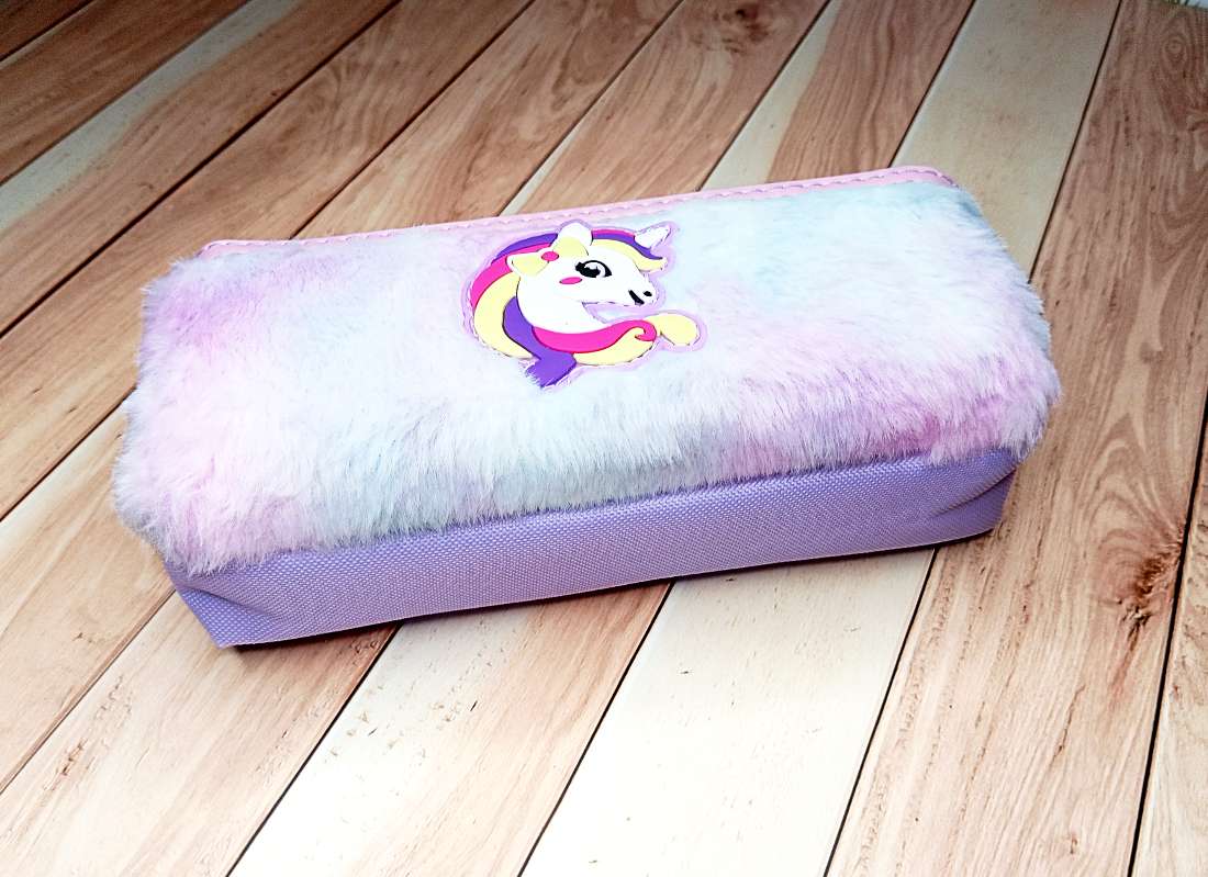 Fur Pencil Pouch Unicorn 2