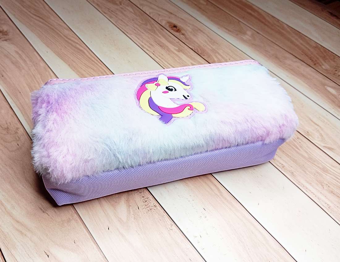 Fur Pencil Pouch Unicorn 3